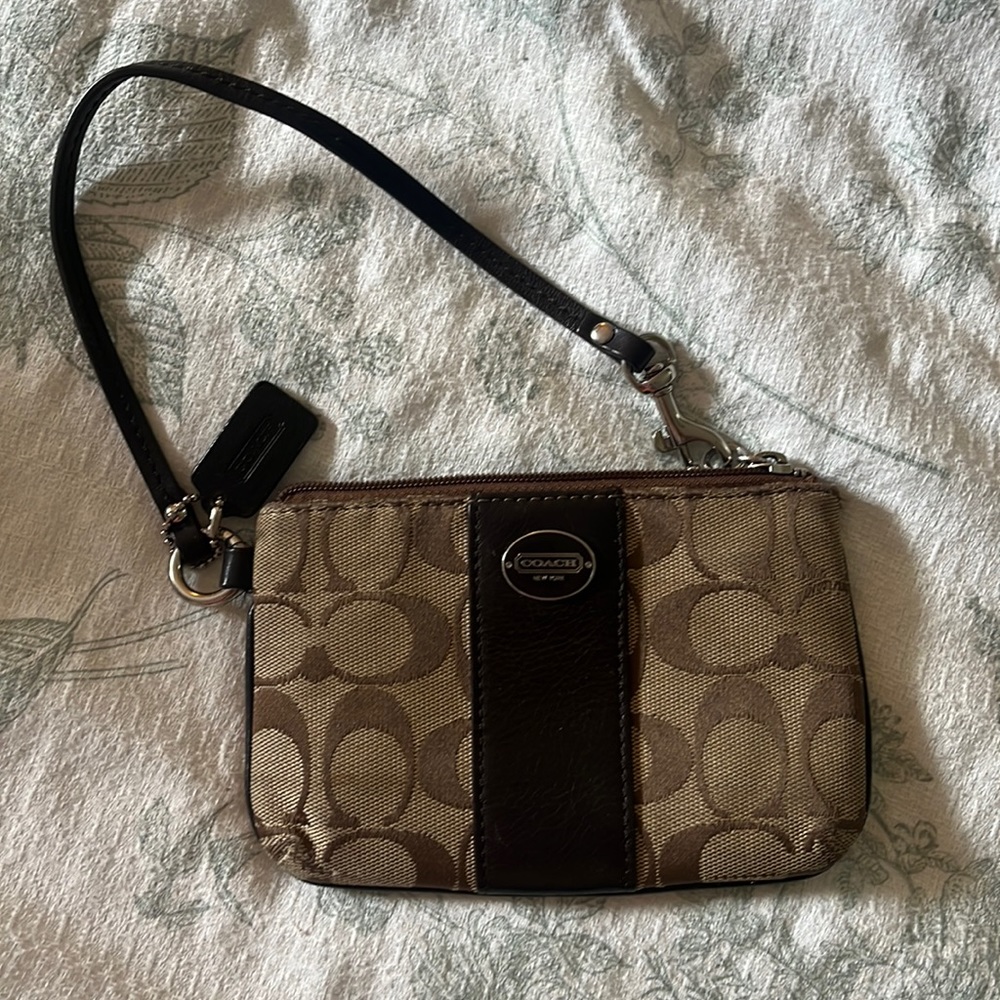Brown Coach wristlet